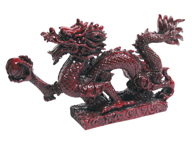 Dragon with Pearl Figurine - 8.5" Long - Image 3